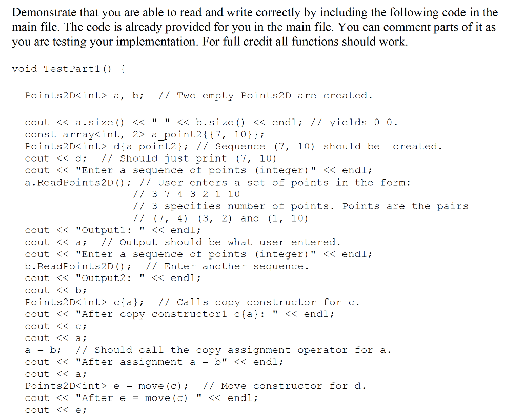 Solved Programming: The big five Create and test a class | Chegg.com