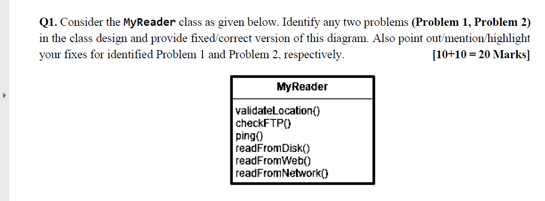 Solved Q1. Consider the MyReader class as given below. | Chegg.com