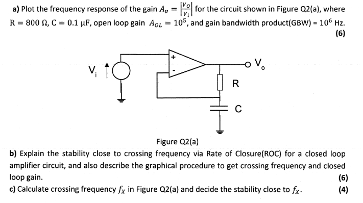 Solved a) Plot the frequency response of the gain A,-1.01 | Chegg.com