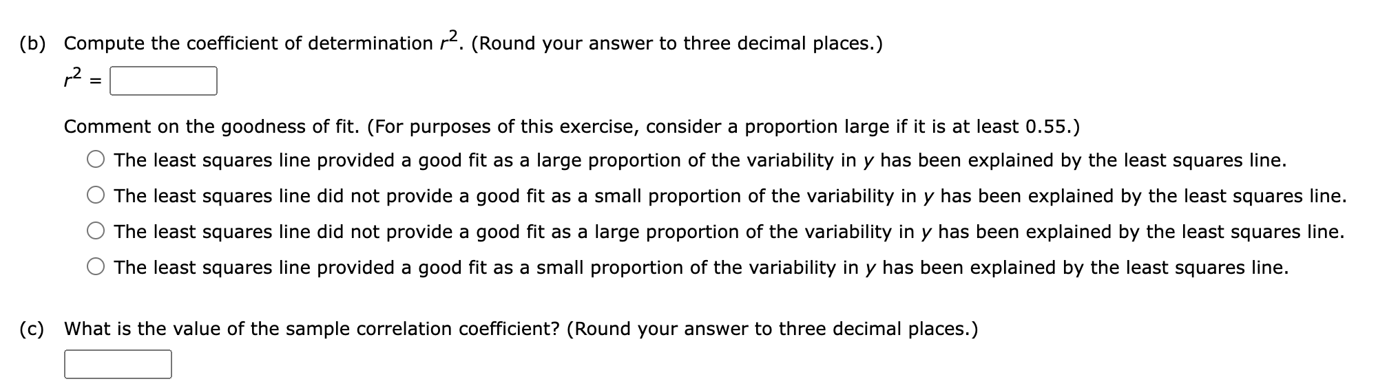 Solved (b) Compute The Coefficient Of Determination R2. | Chegg.com