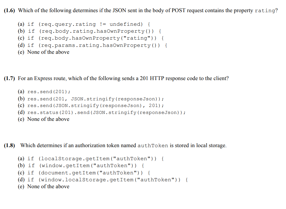 Solved () Which of the following determines if the JSON 