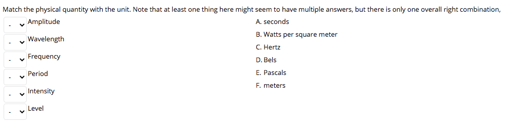 Solved Match the physical quantity with the unit. Note that | Chegg.com