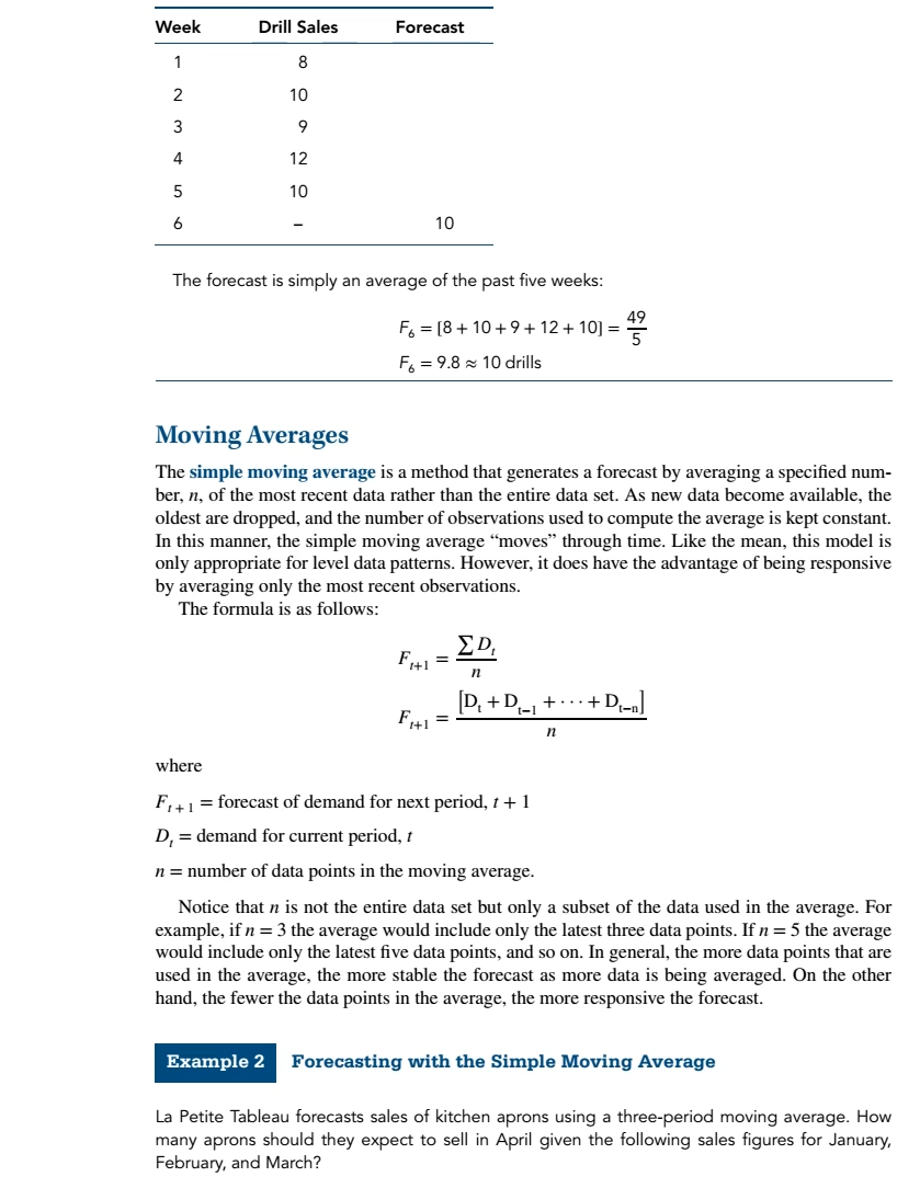 Solved Time Series Forecasting Models The Mean One of the | Chegg.com