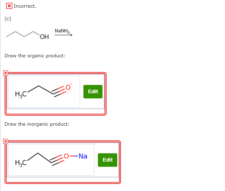 Solved X Incorrect Nanh ~ Oh Draw The Organic Product Hy