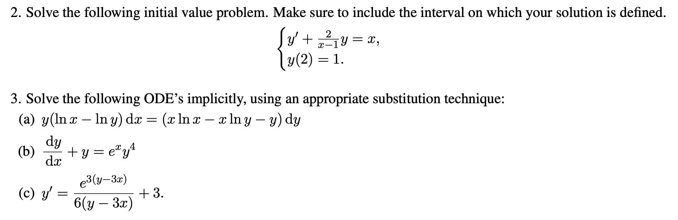 Solved Solve the following initial value problem. Make sure | Chegg.com