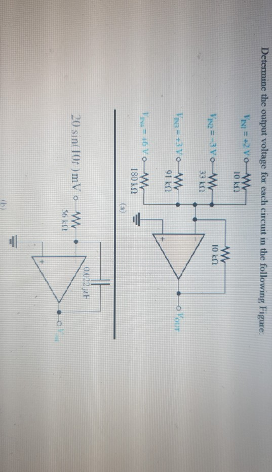 Solved Determine the output voltage for each circuit in the | Chegg.com
