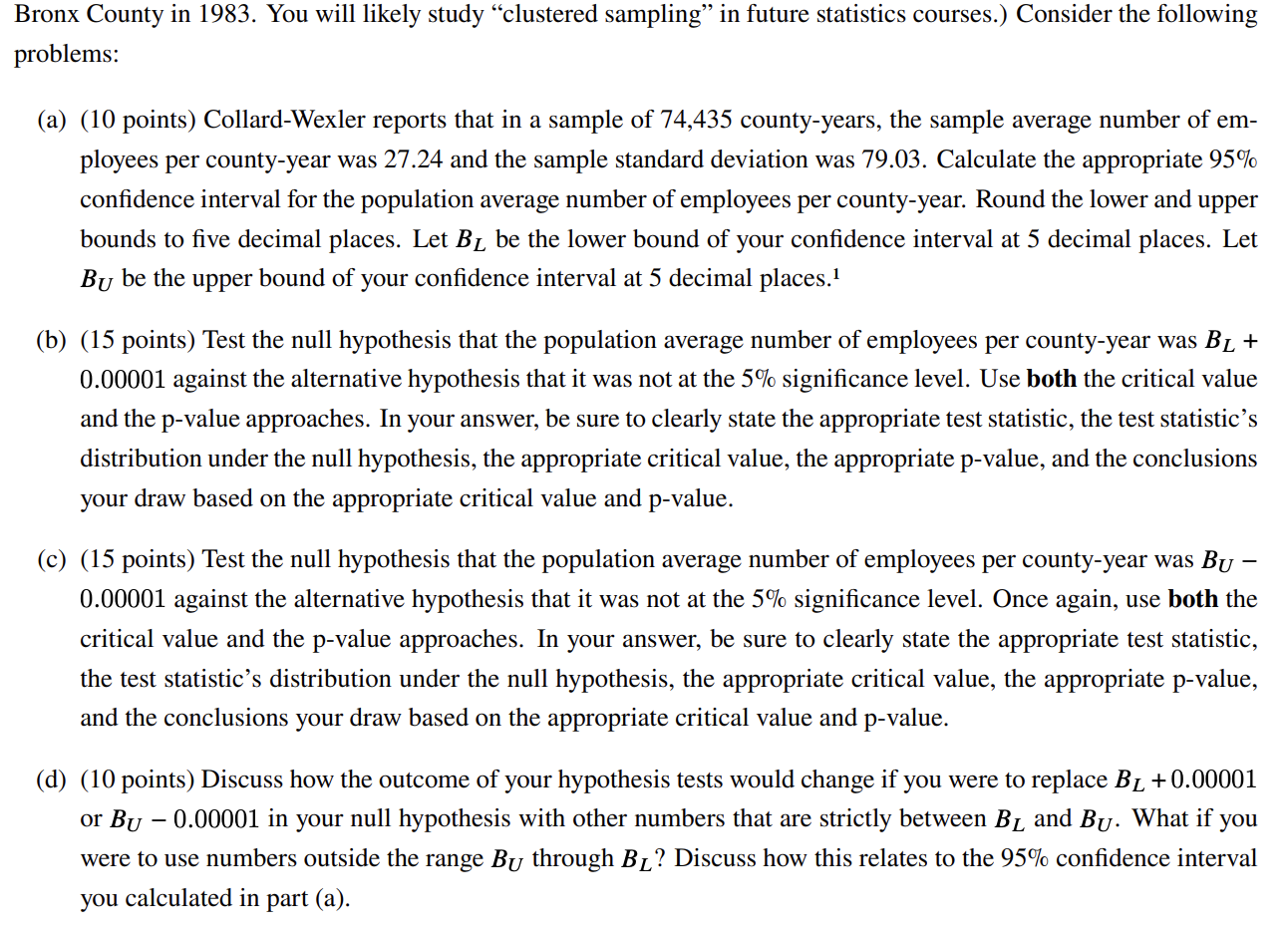 Solved Problem 1: Confidence interVals AND hyPothesis tests | Chegg.com