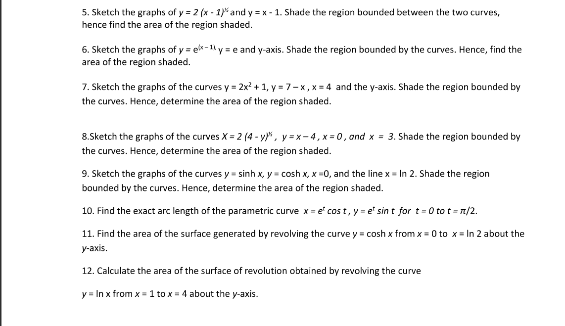 solved-5-sketch-the-graphs-of-y-2-x-1-and-y-x-1-chegg