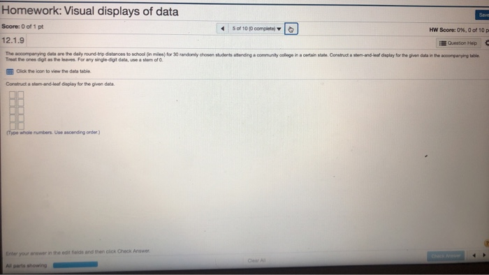 Solved Homework: Visual displays of data Score: 0 of 1 pt | Chegg.com