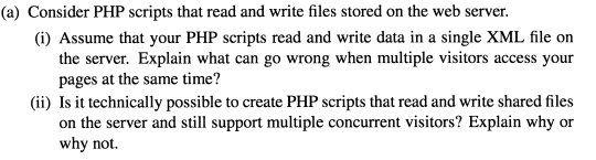 Solved (a) Consider PHP Scripts That Read And Write Files | Chegg.com