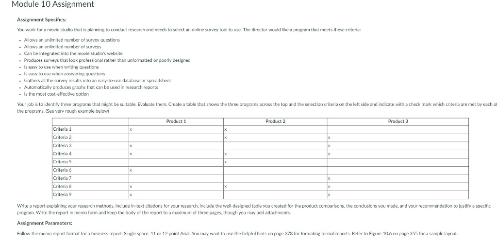 module 10 assignment answers