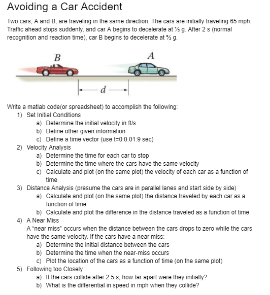 Solved Avoiding A Car Accident Two Cars, A And B, Are 