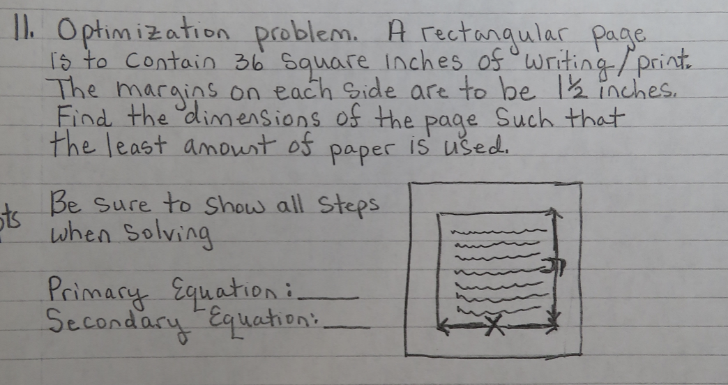 Solved 11. Optimization problem. A rectangular page is to | Chegg.com