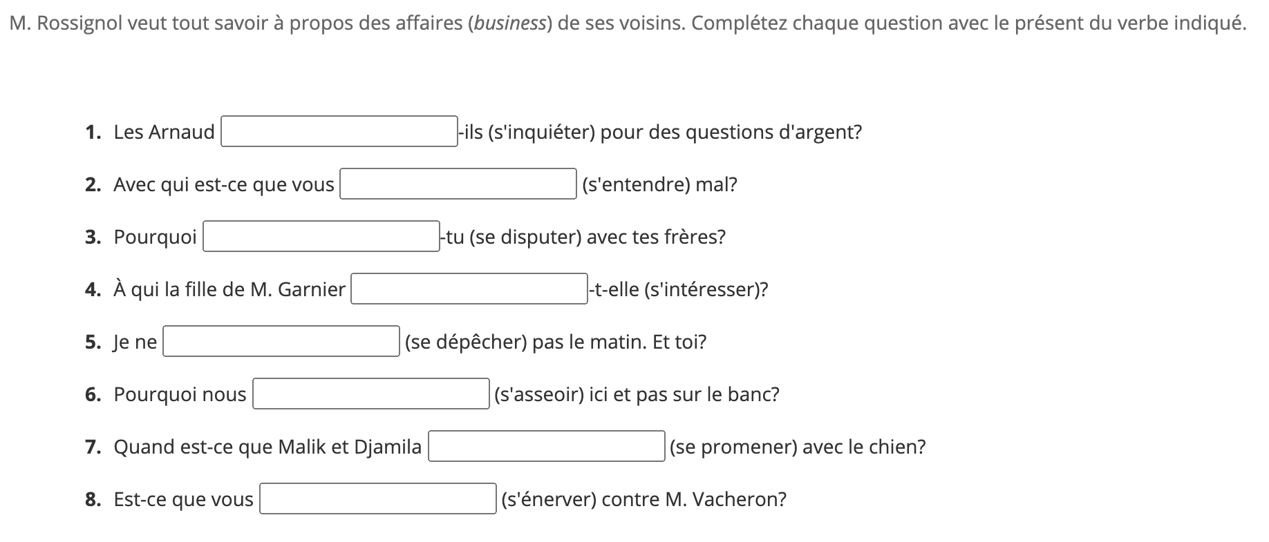 M Rossignol Veut Tout Savoir A Propos Des Affaires Chegg Com