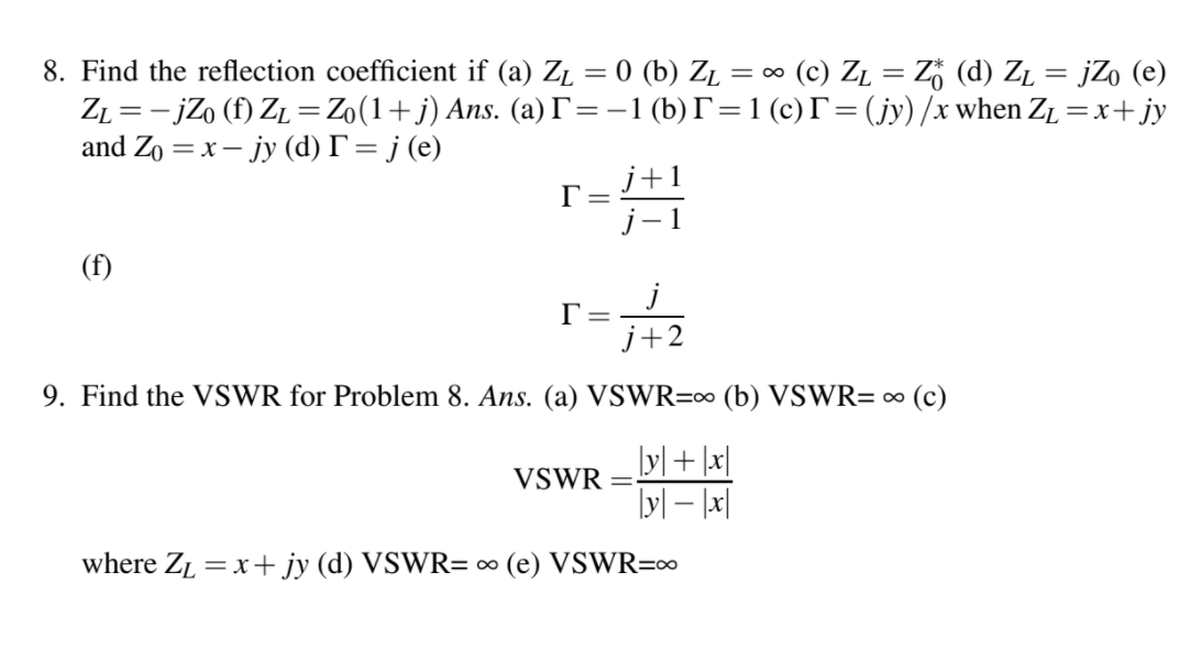 Solved 8 Find The Reflection Coefficient If A Zľ 0 B Chegg Com