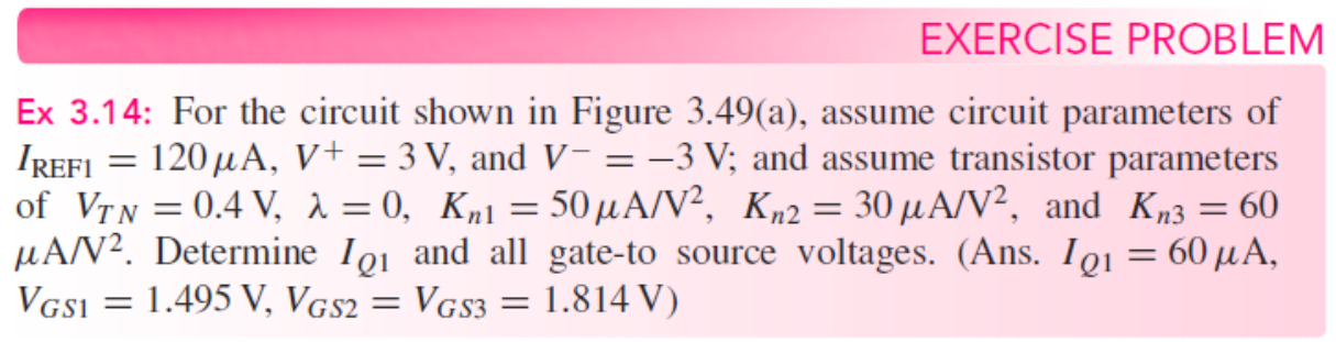 Solved = EXERCISE PROBLEM Ex 3.14: For the circuit shown in | Chegg.com