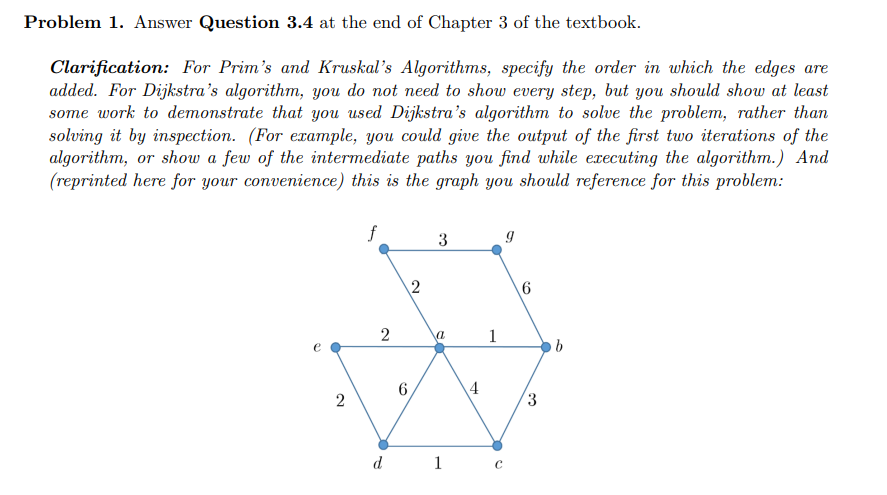 Solved Problem 1. Answer Question 3.4 at the end of Chapter | Chegg.com