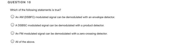 Solved QUESTION 1 The modulation index is defined for: O FM | Chegg.com