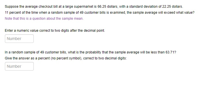 Solved Suppose the average checkout bill at a large | Chegg.com