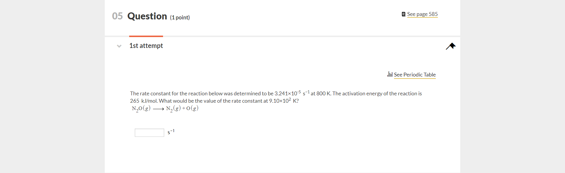 Solved 05 Question (1 point) @ See page 585 1st attempt See | Chegg.com