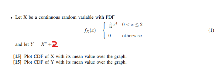 Solved Let X be a continuous random variable with PDF | Chegg.com