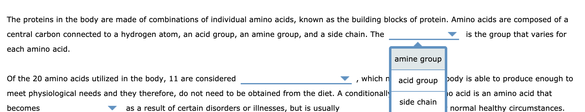 Solved The proteins in the body are made of combinations of | Chegg.com