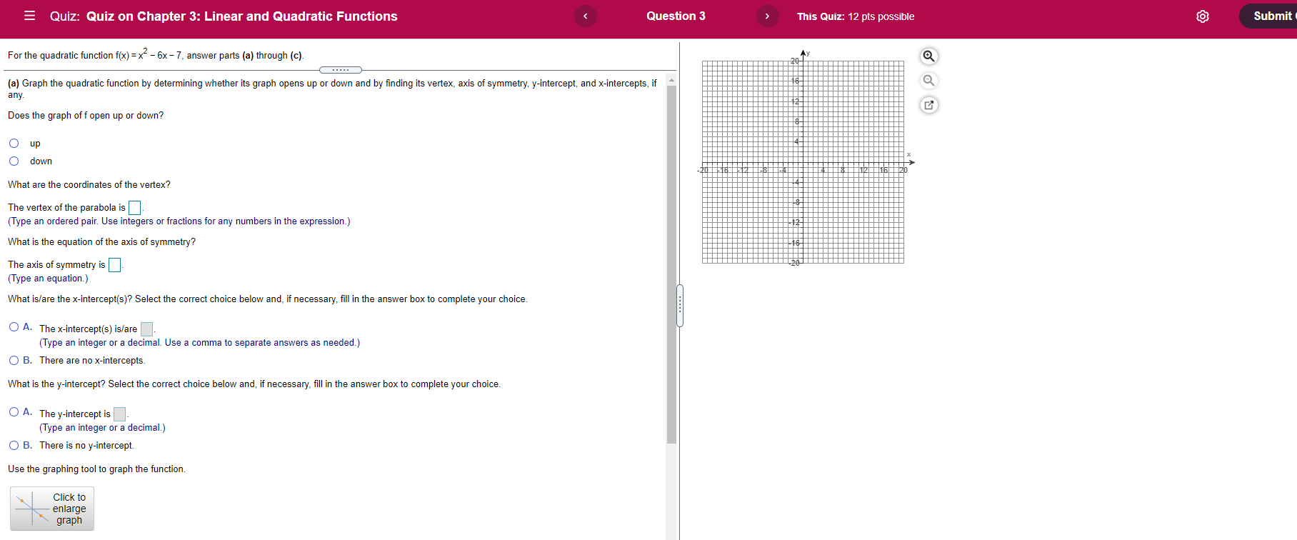 Solved Quiz: Quiz on Chapter 3: Linear and Quadratic | Chegg.com