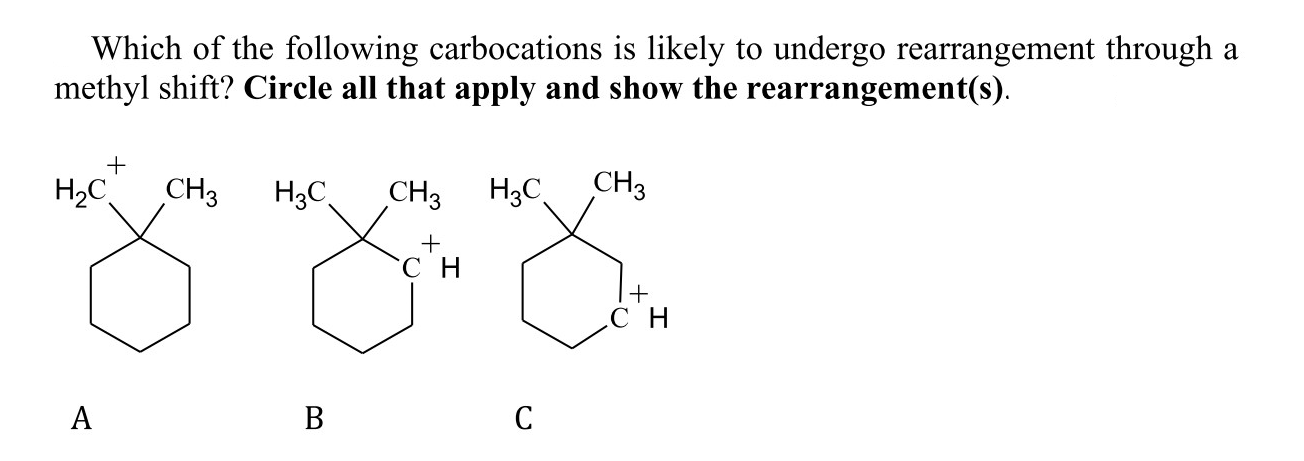 Solved Which of the following carbocations is likely to | Chegg.com