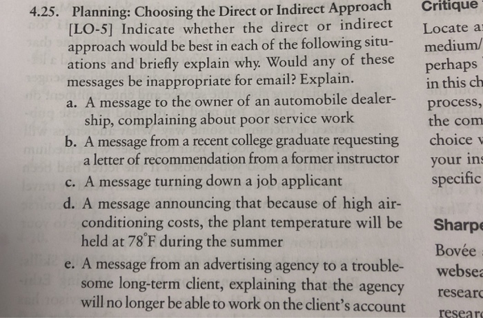 Solved Planning Choosing The Direct Or Indirect Approach Chegg
