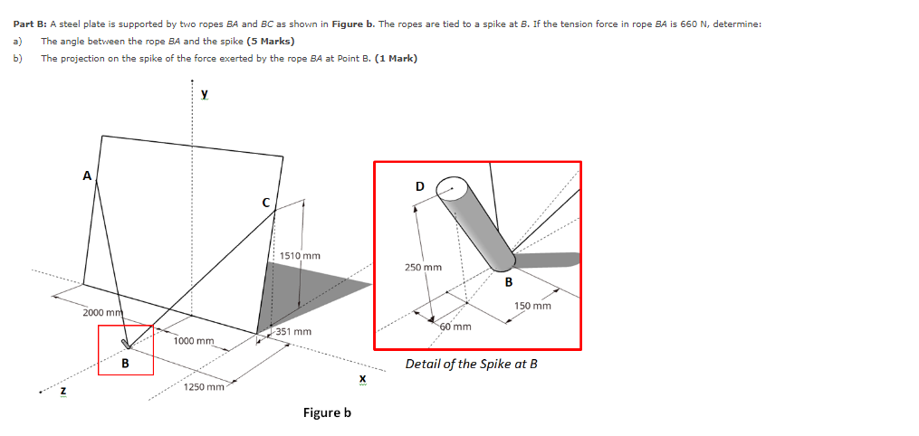 Solved Part B: A Steel Plate Is Supported By Two Ropes BA | Chegg.com ...