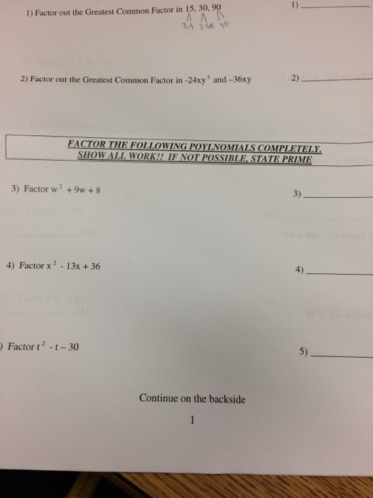 the highest common factor of 24 and 30 is 3