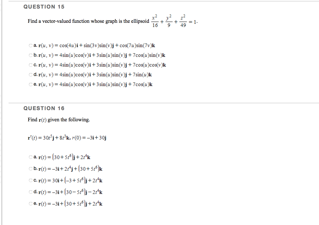 Solved Question 15 Find A Vector Valued Function Whose Gr Chegg Com