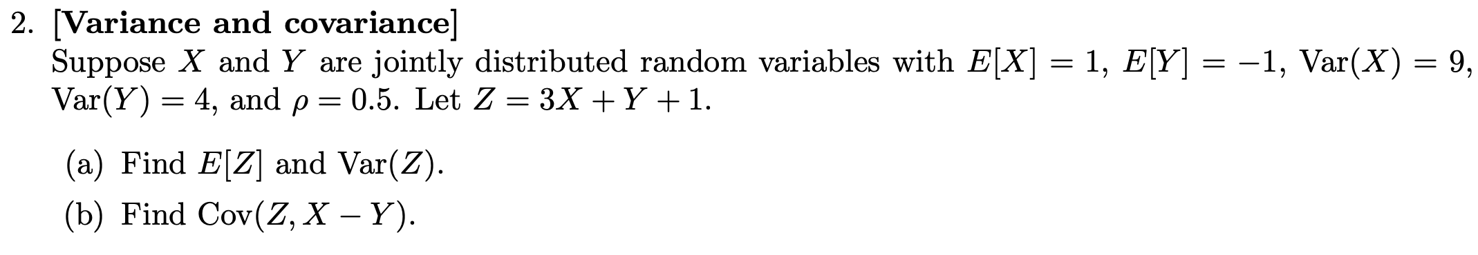 Solved [Variance and covariance] Suppose X and Y are jointly | Chegg.com