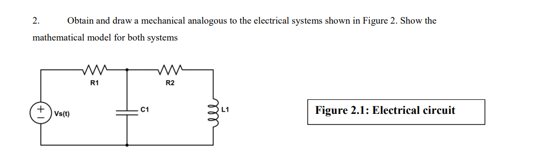 Solved 2. Obtain and draw a mechanical analogous to the | Chegg.com