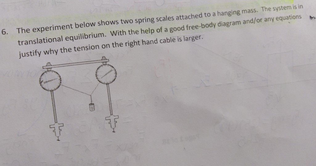 Solved 6. The experiment below shows two spring scales