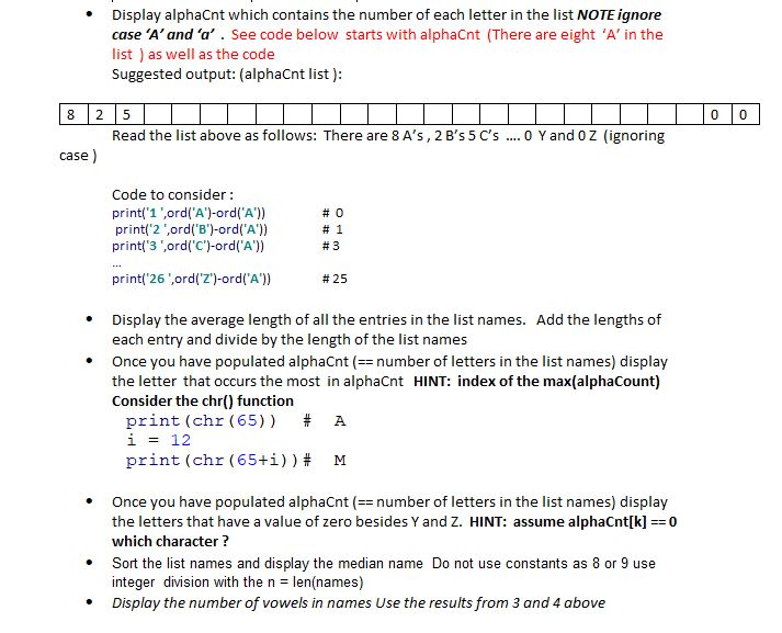 Using the list names defined as follows: names | Chegg.com