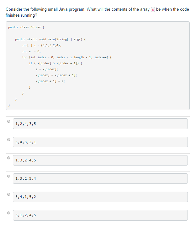 Solved Consider the following small Java program. What will | Chegg.com