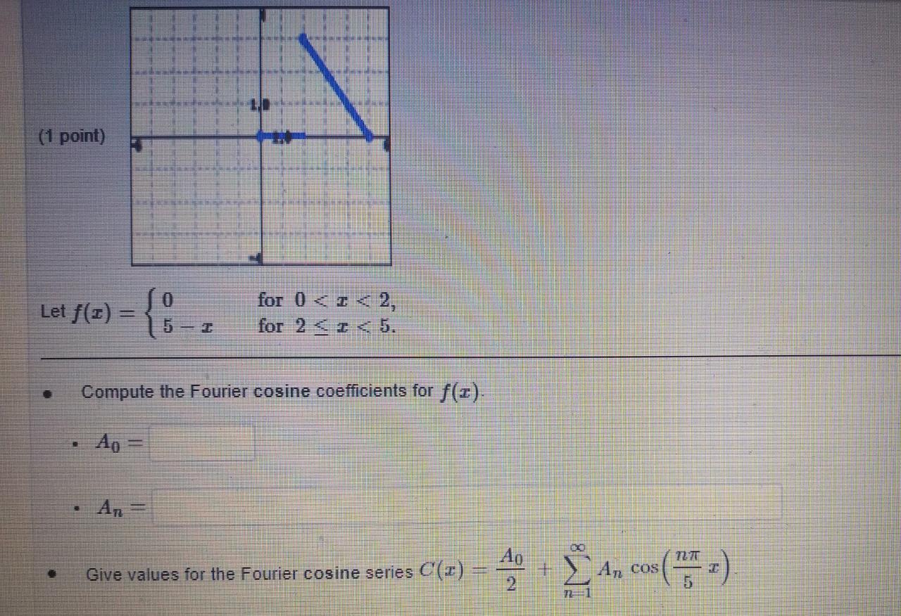 Solved (1 point) Letf(z) = {8 for 0