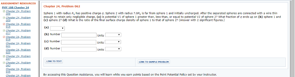 Solved ASSIGNMENT RESOURCES Chapter 24, Problem 062 PHY 108 | Chegg.com