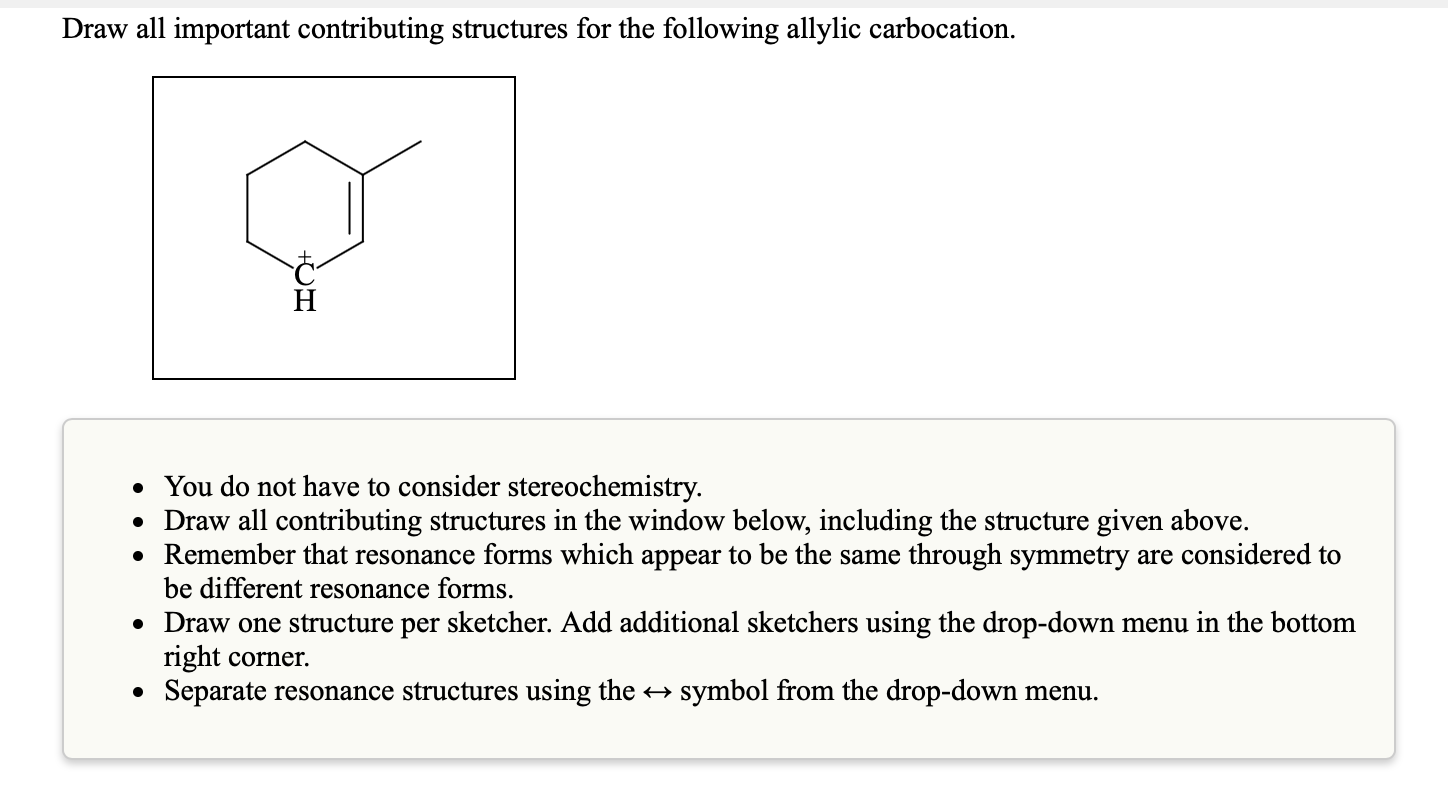Solved Draw all important contributing structures for the