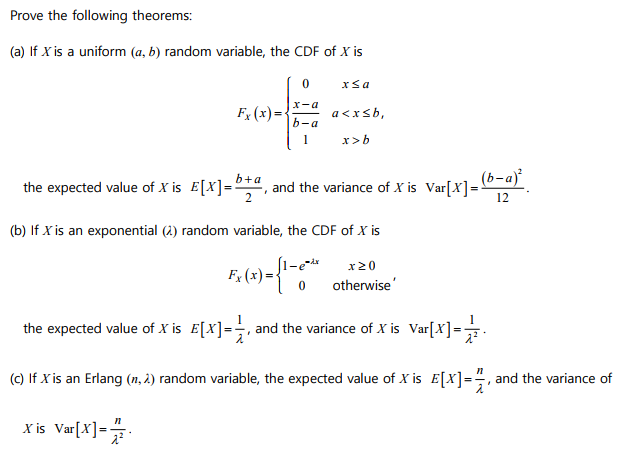 Solved Prove the following theorems: (a) If X is a uniform | Chegg.com