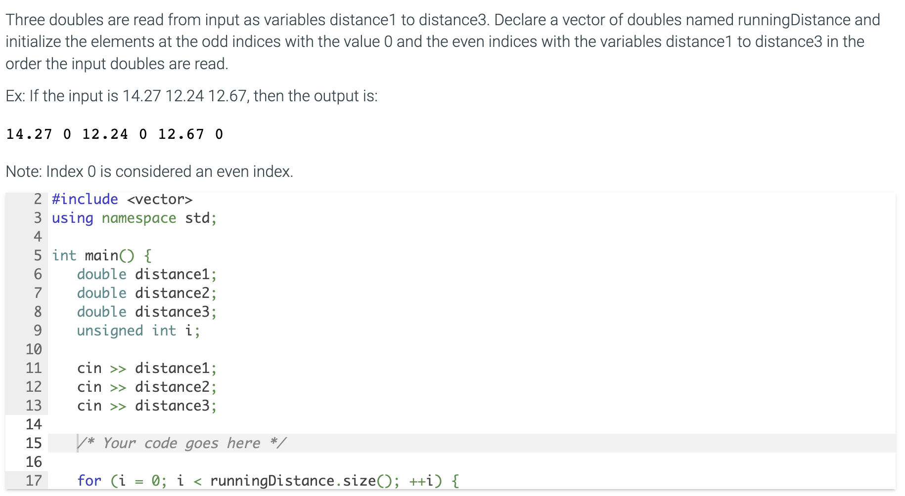 Solved Three doubles are read from input as variables | Chegg.com