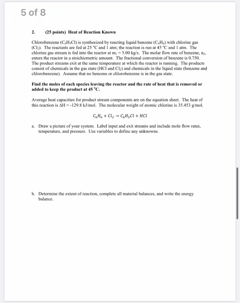 5 Of 8 2 25 Points Heat Of Reaction Known Chegg Com   PhpK4ehig 