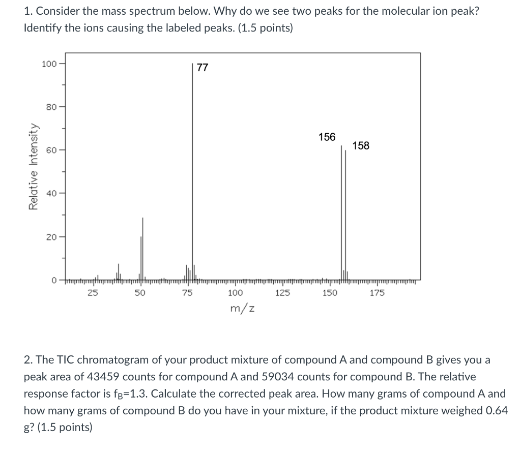 Solved Consider The Mass Spectrum Below Why Do We See Chegg Com