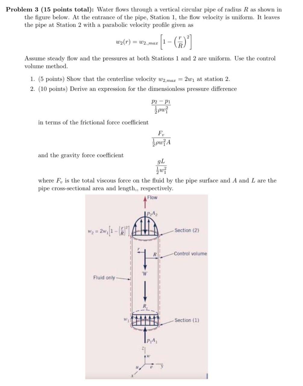 Solved Problem 3 (15 points total): Water flows through a | Chegg.com