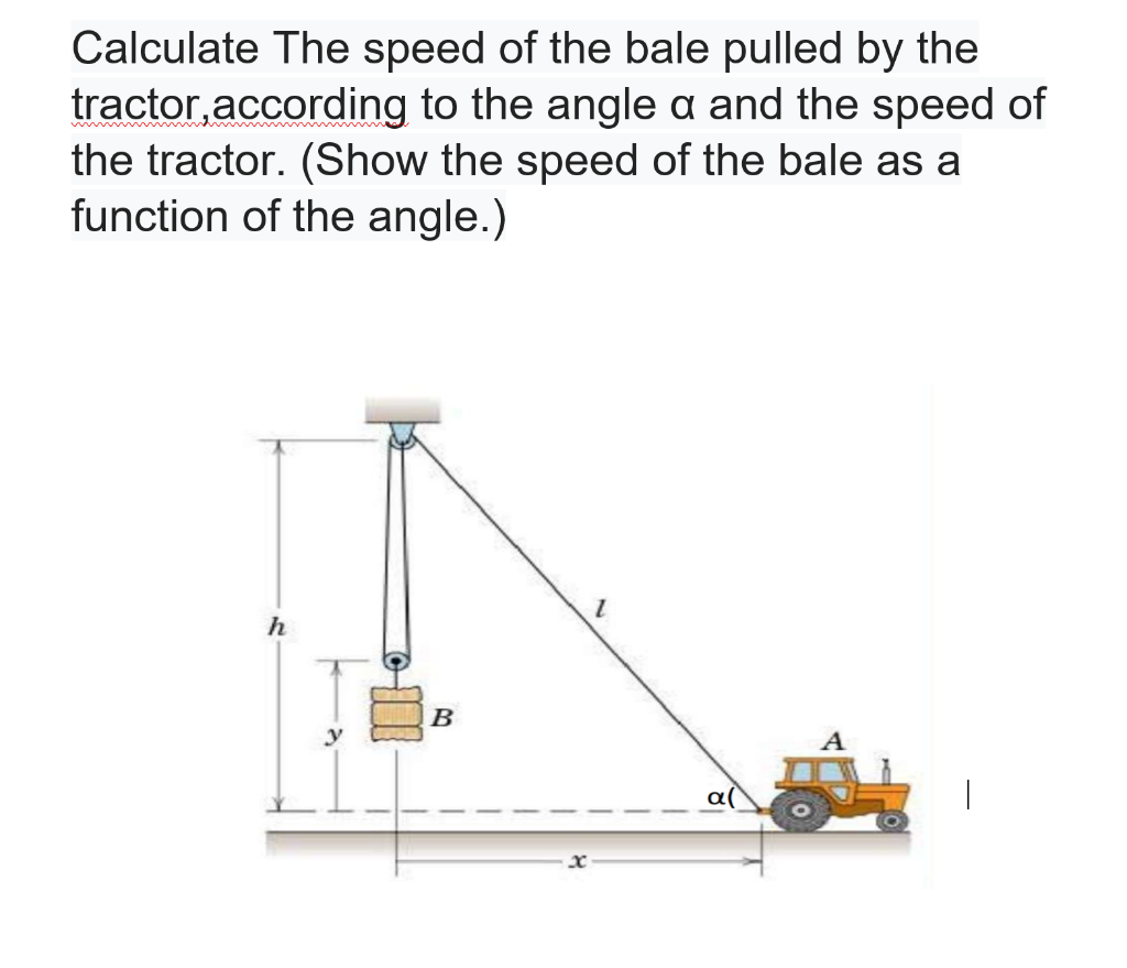 Solved Calculate The Speed Of The Bale Pulled By The | Chegg.com