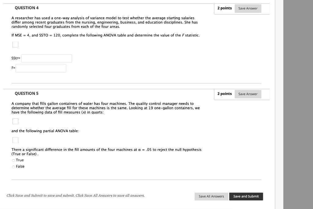 Save Answer QUESTION 4 2 points A researcher has used | Chegg.com