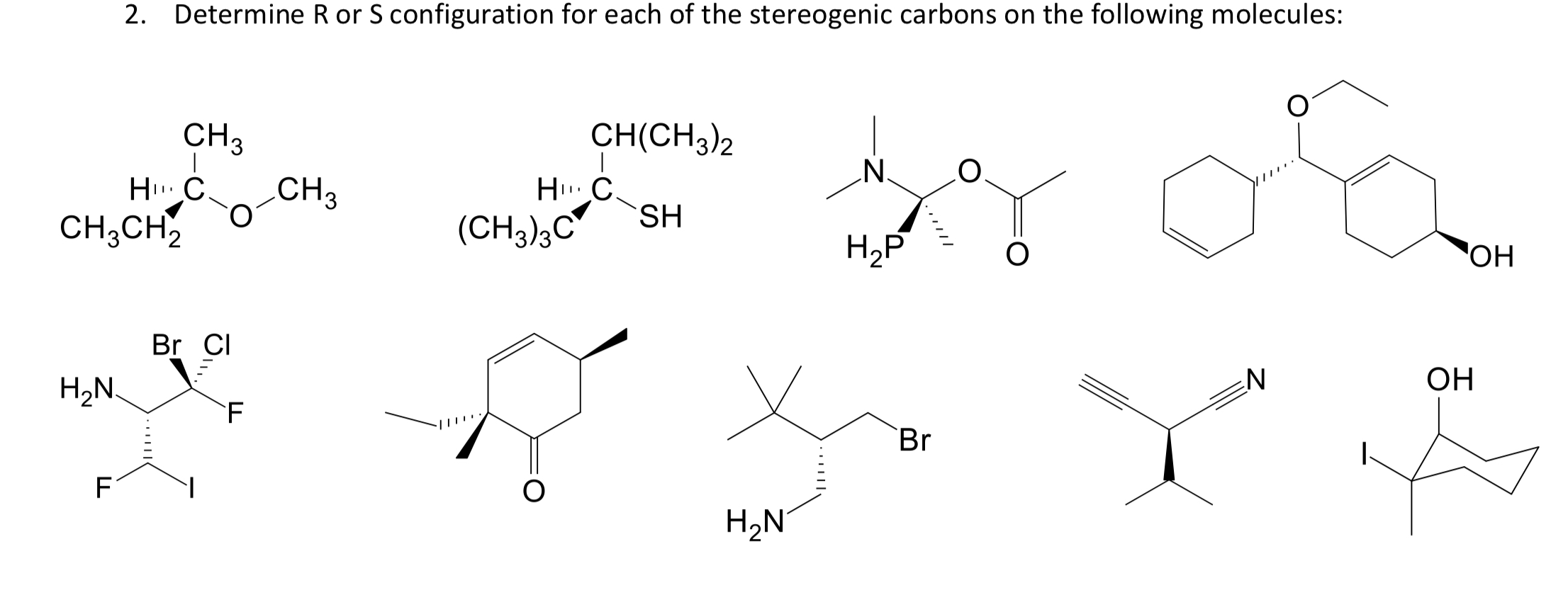 2. Determine R or S configuration for each of the | Chegg.com