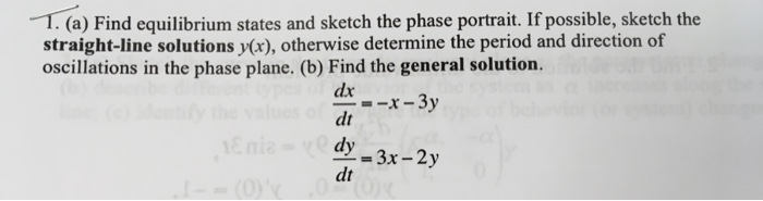Solved 1. (a) Find equilibrium states and sketch the phase | Chegg.com