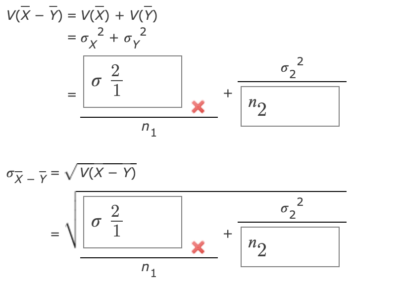 standard error formula variance
